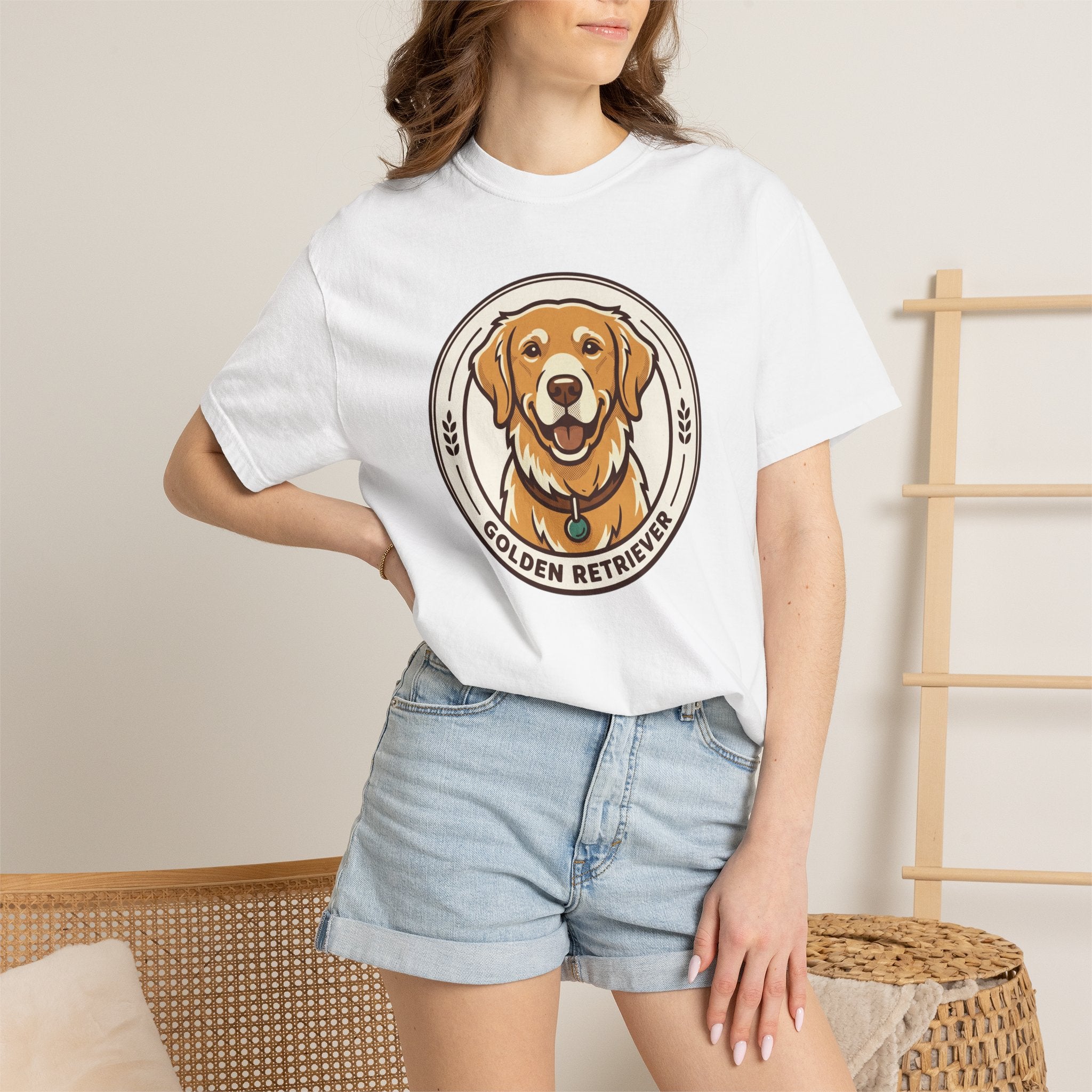 Golden Retriever Dog T-Shirt — Cute Retro Pet Portrait Tee