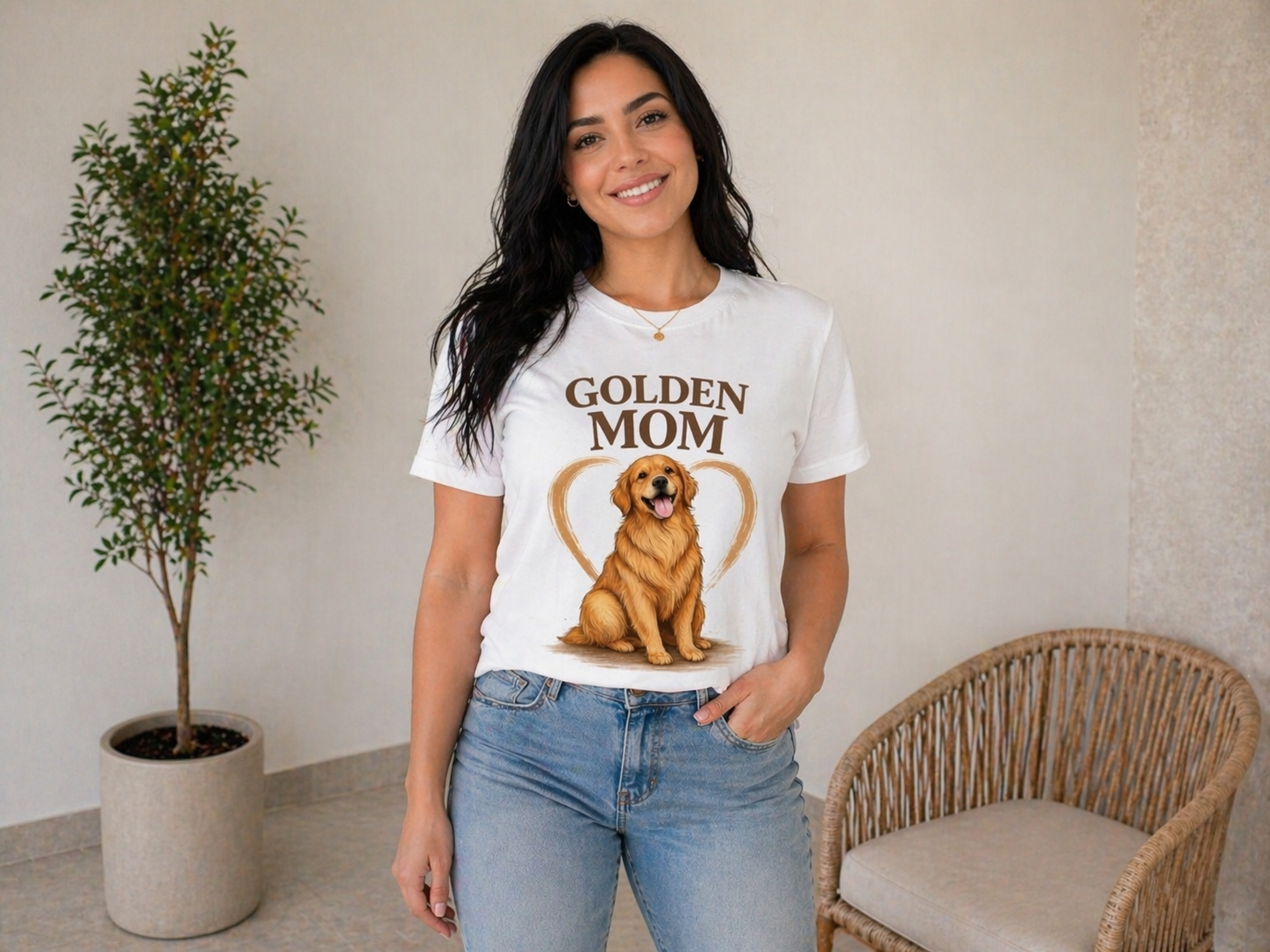 Golden Mom T-Shirt — Women's Golden Retriever Mom Tee